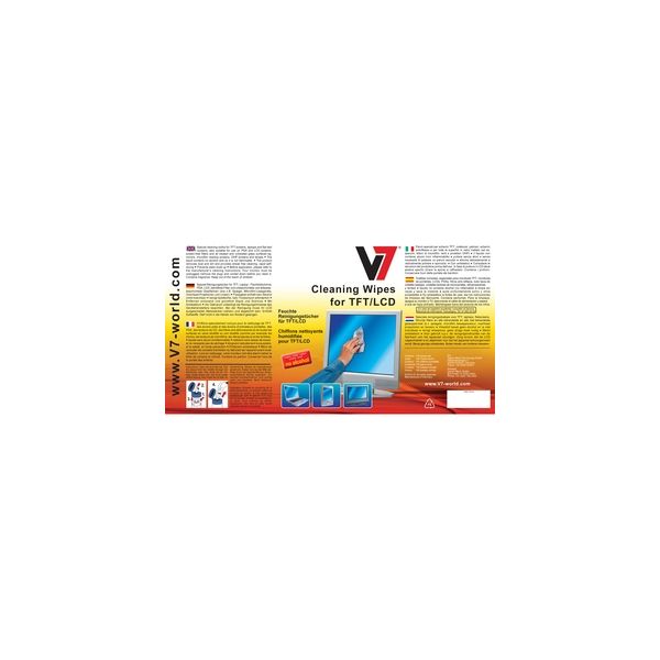  V7 - Screen cleaning wipe 100 units