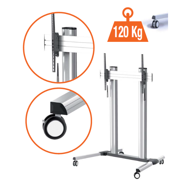 Aluminium voetstand voor 55-, 65-, en 75-inch MultiClass-schermen
