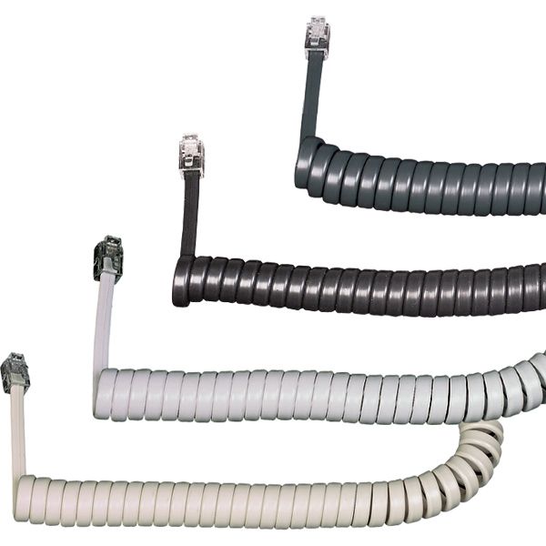 Cordon téléphonique frisé pour combiné 5m blanc