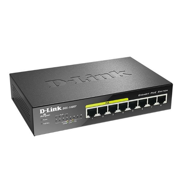 D-LINK DGS-1008P - Switch 8 ports - PoE 1