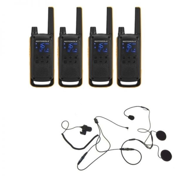 Motorola Talkabout T82 Extreme 4-Pack + 4x Open Helm Headset