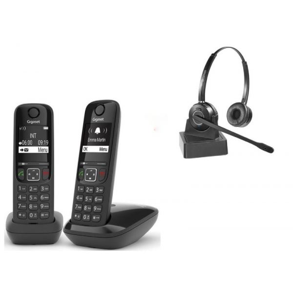 Gigaset AS690 DECT Duo + Casque Duo