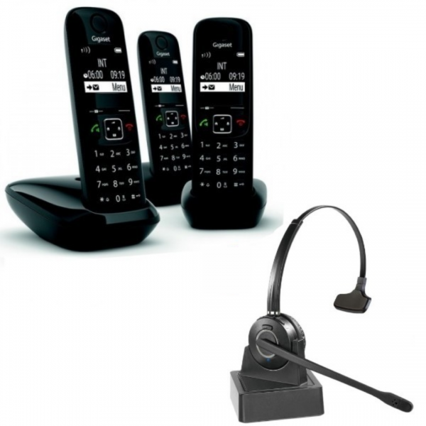 Gigaset AS690 DECT Trio + Casque Mono