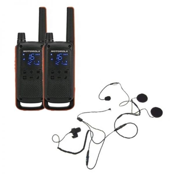 Motorola Talkabout T82 + 2x Casque d'écoute pour casque ouvert