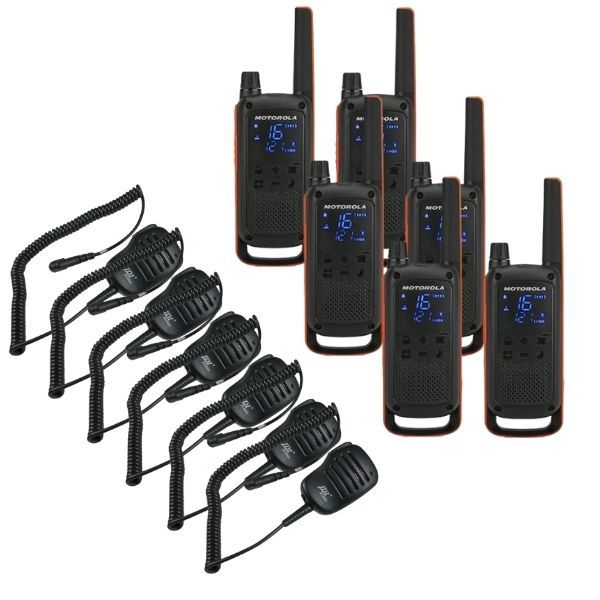 Pack de 6 Motorola Talkabout T82 Extreme + Micros haut-parleurs déportés