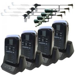 Packs de 4 talkies-walkies Dynascan 1D + 4 Kits bodyguard 