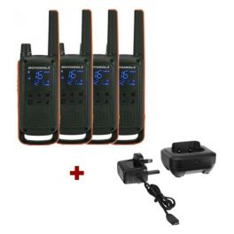 Motorola Talkabout T82 4-Pack + 4x Desk Chargers