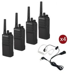 Pack de 4 talkies-walkies Motorola XT420 avec 4 Kits Bodyguard