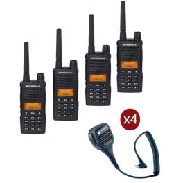 Pack de 4 talkies-walkies Motorola XT660 avec 4 Microphones haut-parleur