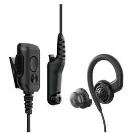 HYS Oreillette pour talkie-walkie compatible avec Motorola CP040 CP140  GP300 CLS1110 en forme de D avec bouton micro PTT