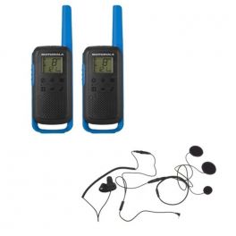Motorola Talkabout T62 (Bleu) + 2x Casque d'écoute fermé