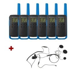 Motorola Talkabout T62 (Blue) 6-Pack + 6x Closed Face Helmet earpiece