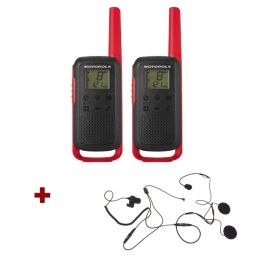 Motorola Talkabout T62 (red) 4-Pack + 4x Open Face Helmet earpiece