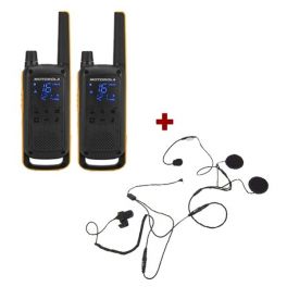 Motorola Talkabout T82 Extreme + 2x Open Face Helmet earpiece