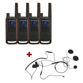 Motorola Talkabout T82 4-Pack + 4x Closed Face Helmet earpiece