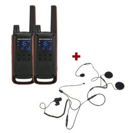 Motorola Talkabout T82 + 2x Open Face Helmet earpiece