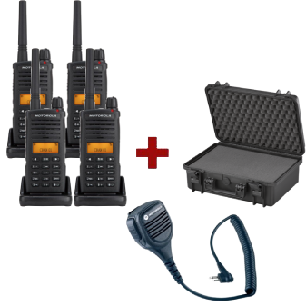 Pack de 4 Motorola XT660 avec 4 Microphones haut-parleur et Mallette de transport