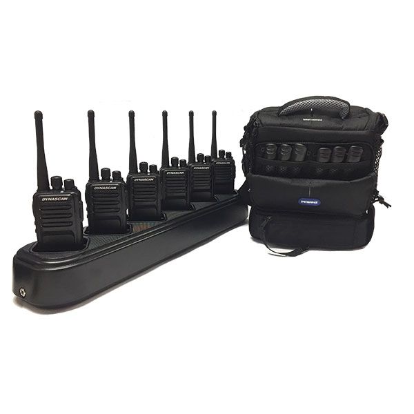 6 talkies-walkies Dynascan L88 + chargeur à 6 emplacements