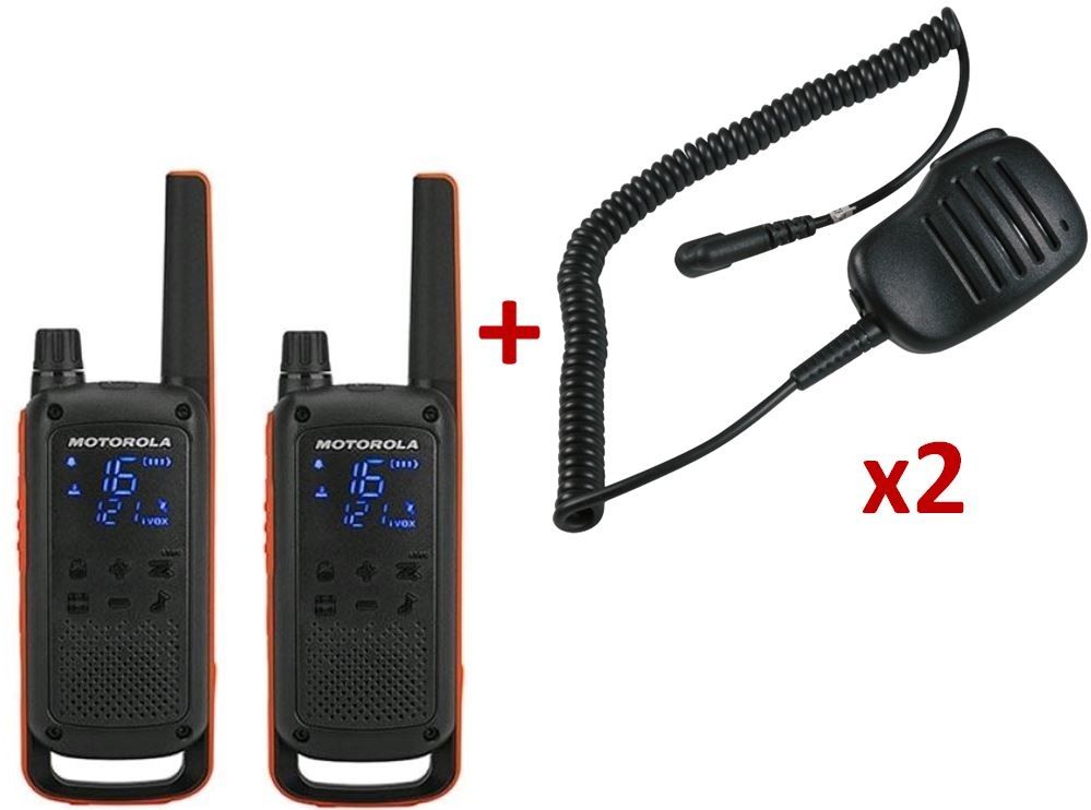 Pack de 2 Motorola Talkabout T82 + Micros haut-parleurs déportés