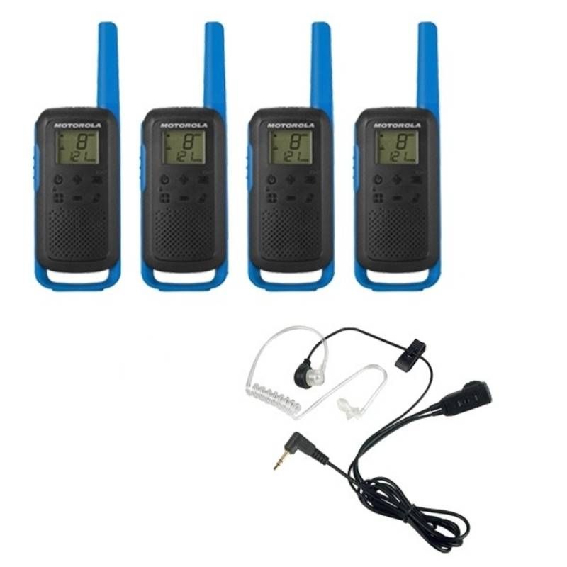 Motorola Talkabout T62 (Bleu) 4-Pack + 4x Kit Bodyguard