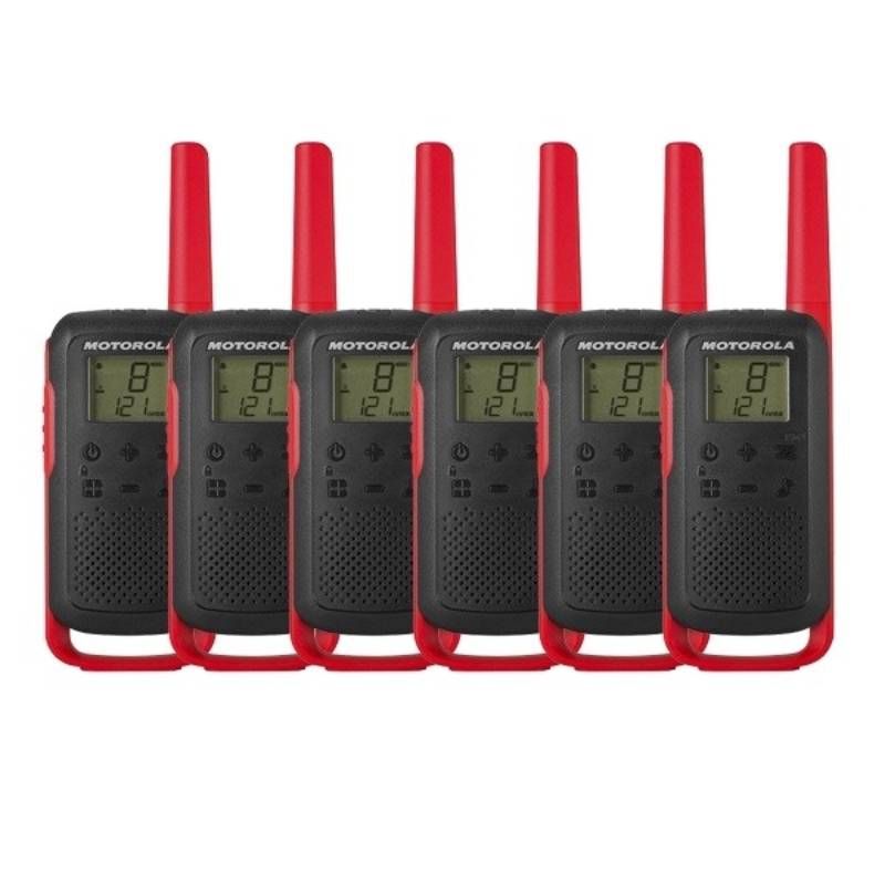 Pack de 6 Motorola Talkabout T62 (rouge)
