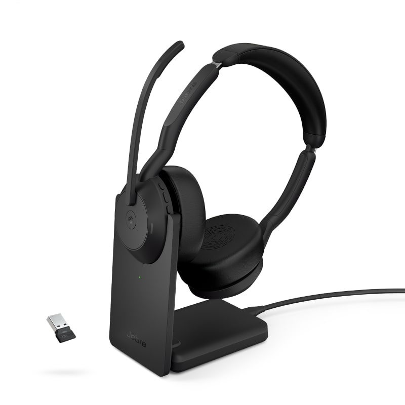 Jabra Evolve2 55 Stéréo UC + Dongle USB-A Link380 & Socle