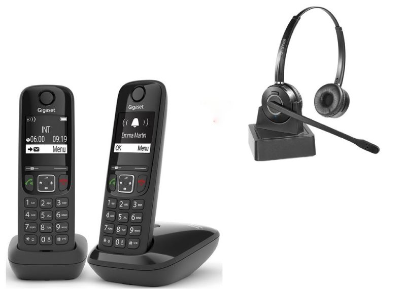 Gigaset AS690 DECT Duo + Casque Duo